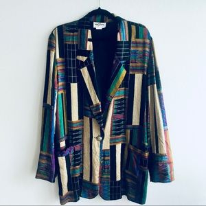 Patchwork Print silk blazer (funky vintage rare)